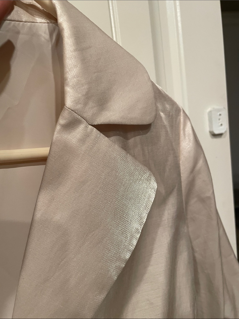 Chico's Satin Champagne Single-Button Blazer - Picture 4 of 7